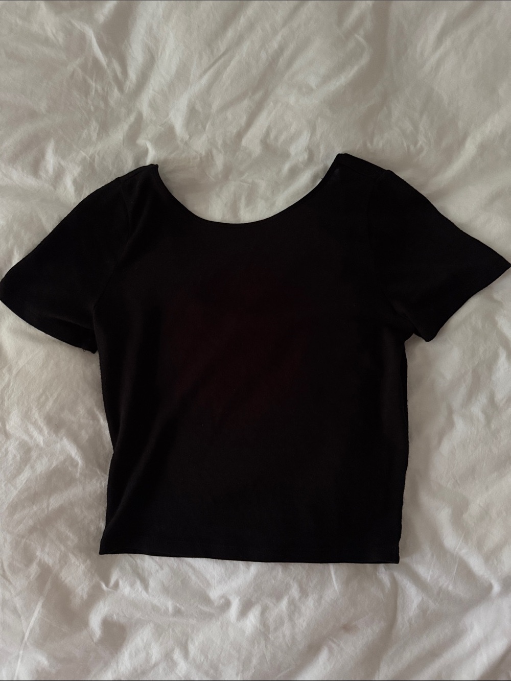 Aritzia Black Scoop Neck Crop Top